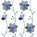 Papel De Parede Adesivo Floral - Floral Branco Flor Linha Tons Azuis