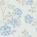 Papel De Parede Adesivo Floral - Floral Cinza Flores Azuis