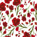 Papel De Parede Adesivo Floral - Floral Branco Rosas Vermelhas