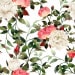 Papel De Parede Adesivo Floral - Floral Folhagens Tons Rosa e branco