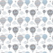 Papel De Parede Adesivo Infantil  - Infantil Céu Balões Tons Cinza Azul